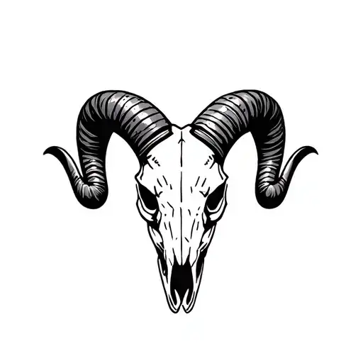 Create a stencil of a Aftican warrior, wearing a ram skull to symbolize strength and courage tattoo design idea