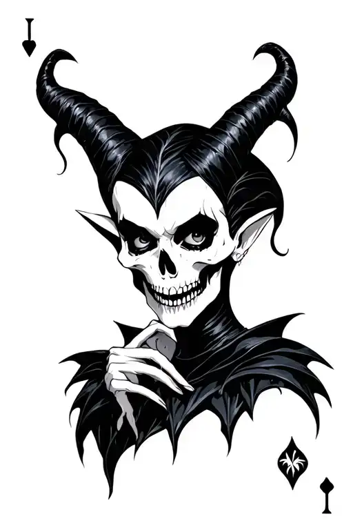 maleficent as a taro card depicting death tattoo design idea