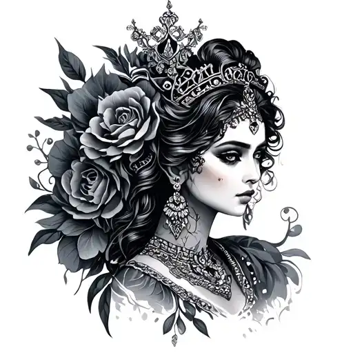stay focus empress tattoo design idea