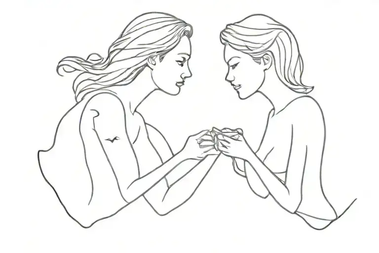 mother and daughter matching tattoos tattoo design idea