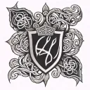 shield celtic knot roots surrounded tattoo design idea