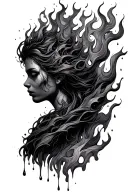 fire and rain tattoo design idea