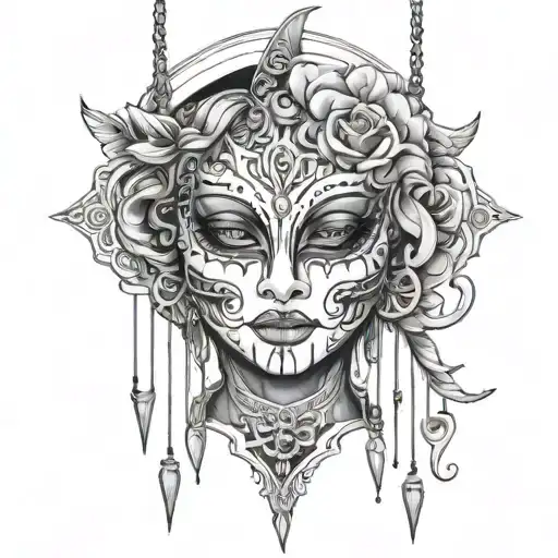 A fusion of black and gray elements to create a unique marionette puppet tattoo design tattoo design idea