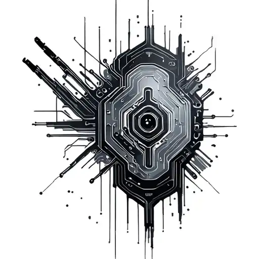 cyberware circuitry patterns tattoo design idea