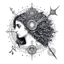 aquarius, libra and sagittarius tattoo design idea