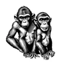 three wise monkey   tattoo design idea