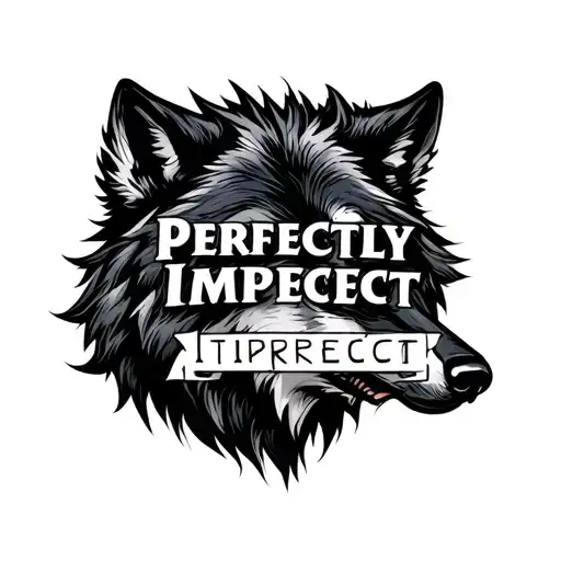 "Perfectly Imperfect" Wolf  tattoo design idea