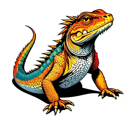 bearded dragon mayan calendar tattoo design idea