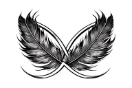 feathers infinity symbol made tattoo design idea