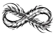 feathers infinity symbol made tattoo design idea