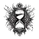 Hourglass gothic tattoo design idea