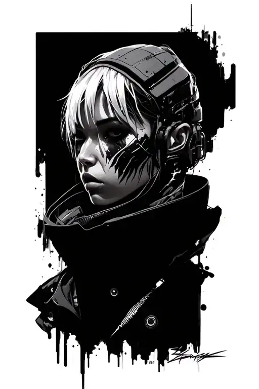 cyberpunk 2077 character immersed tattoo design idea