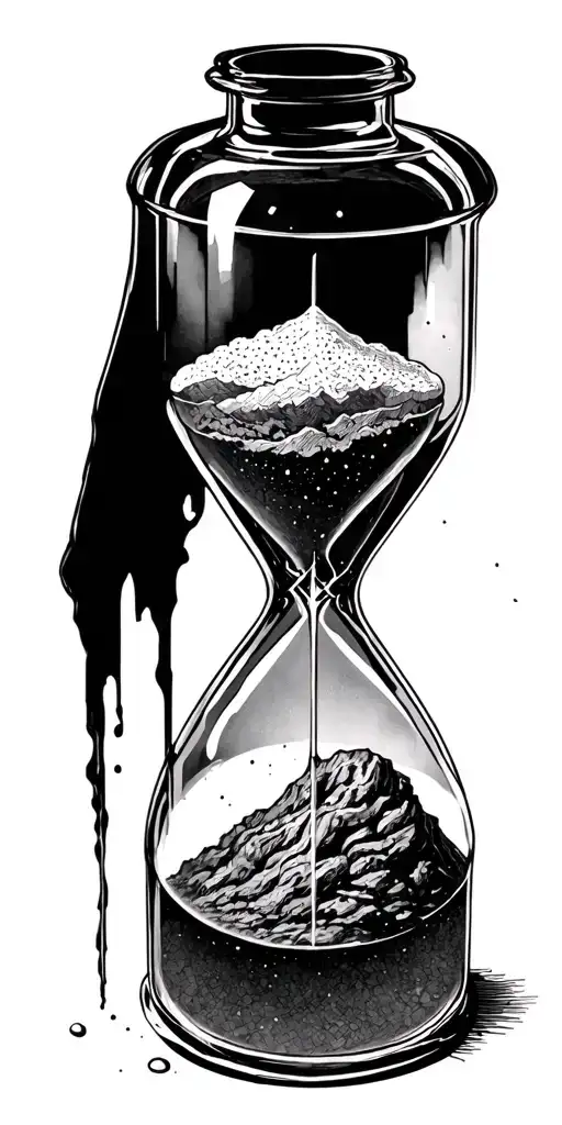 fullmetal alchemist, scar, man in bottle as hourglass tattoo design idea