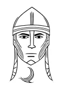 Spanish conquistador face with maori face tattoos inspired tattoo design idea