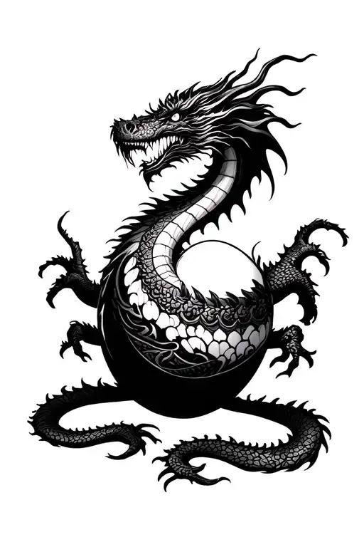 dragon and egg tattoo design idea