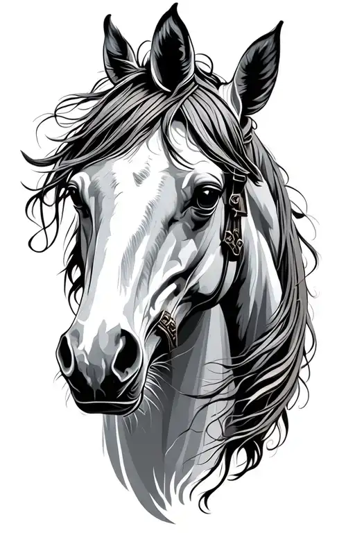 war horse tattoo design idea