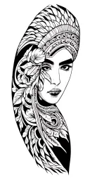 polynesian full sleeve tattoo design idea