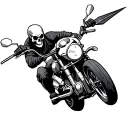 crotch rocket running from reaper tattoo design idea