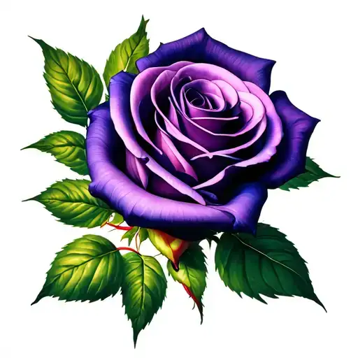 Purple rose tattoo design idea