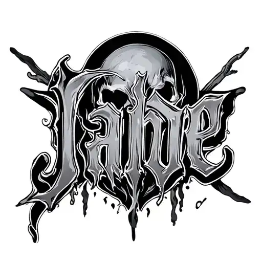 name jade written creepy tattoo design idea