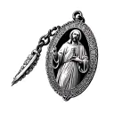 saint benedict medal tattoo design idea