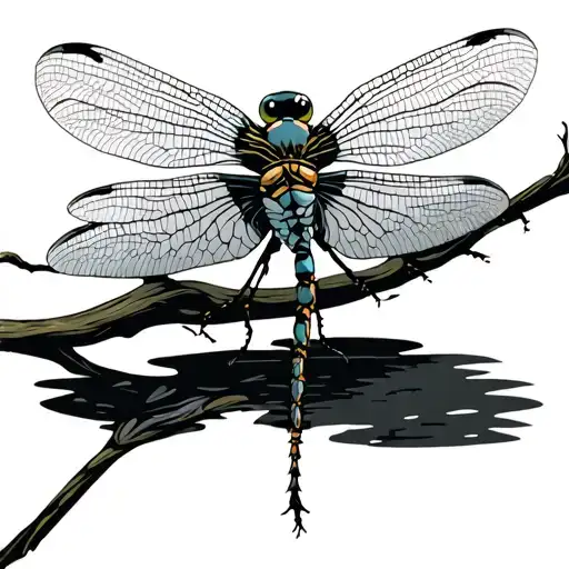 Colorful Dragonfly tattoo design idea