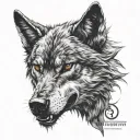 Evil wolf head tattoo design idea