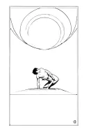 someone falling head first into a portal  tattoo design idea