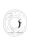 someone falling head first into a portal  tattoo design idea