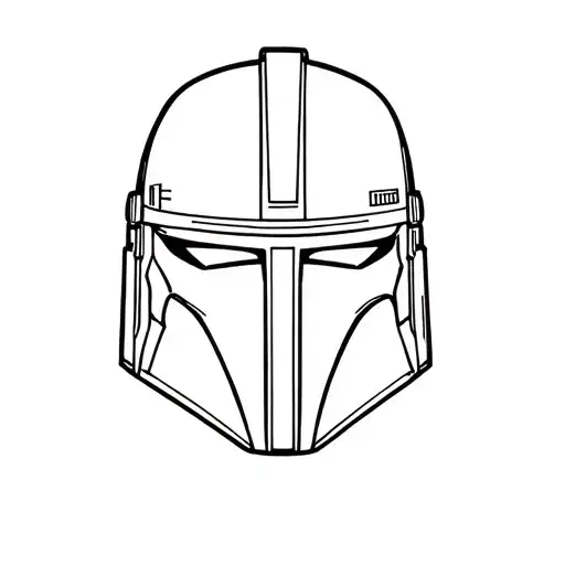 star wars mandalorian helmet tattoo design idea