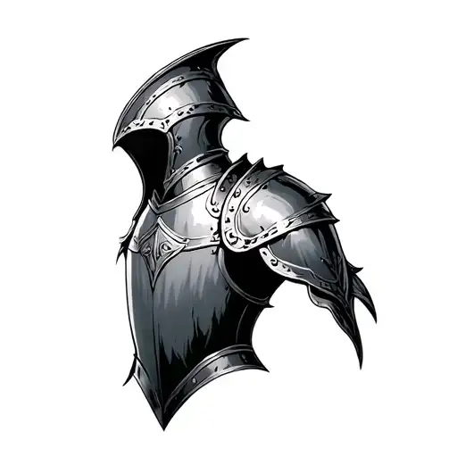 medieval shoulder armor tattoo design idea