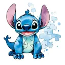 Disney stitch autism puzzle piece tattoo design idea