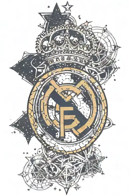 A constellation of stars forming the Real Madrid logo tattoo design idea