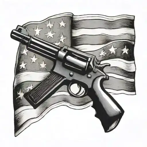 american flag 2nd amendment tattoo design idea