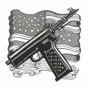 american flag 2nd amendment tattoo design idea
