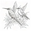 two swallows one shot the other dead tattoo design idea