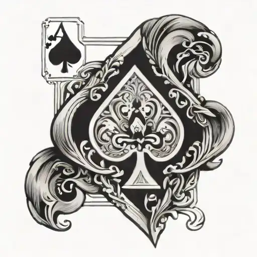 ace of spades jack of hearts playing card tattoo design idea