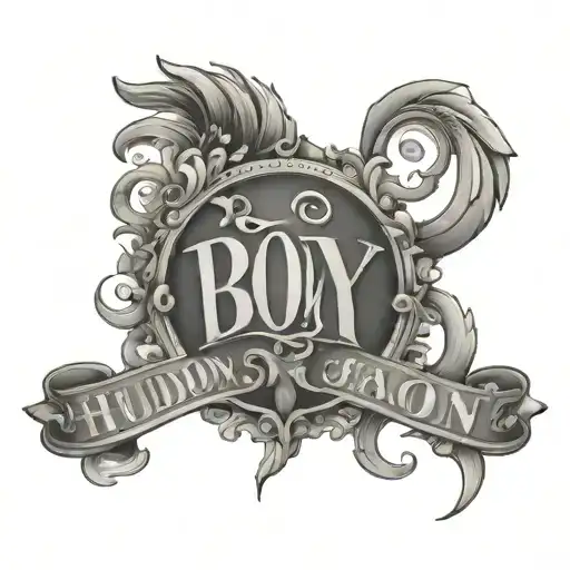 Boy's name Hudson tattoo design idea