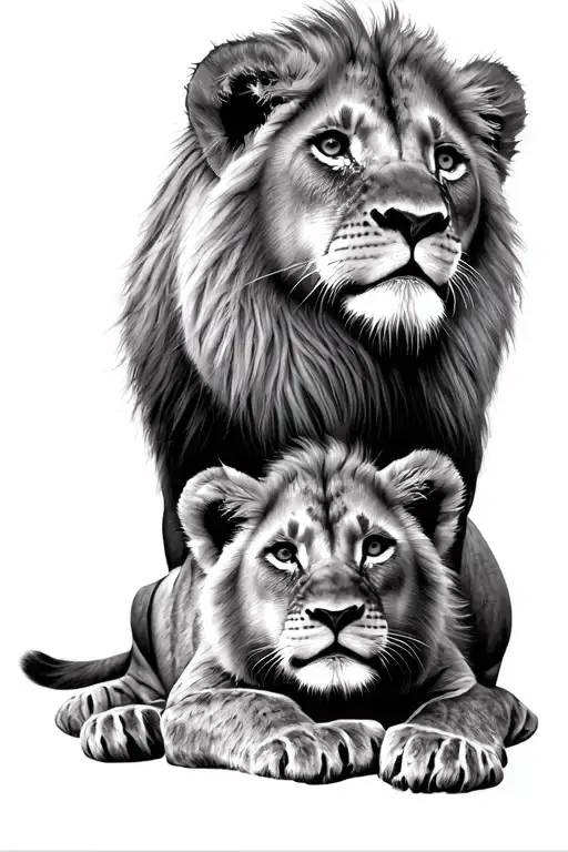 3 Lion Cubs tattoo design idea