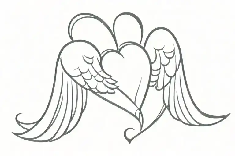 2004 - 2024 heart with wings tattoo design idea