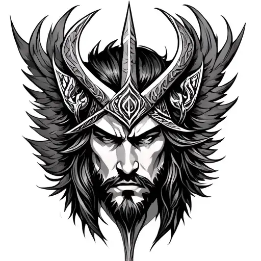 loki norse mythology tattoo design idea