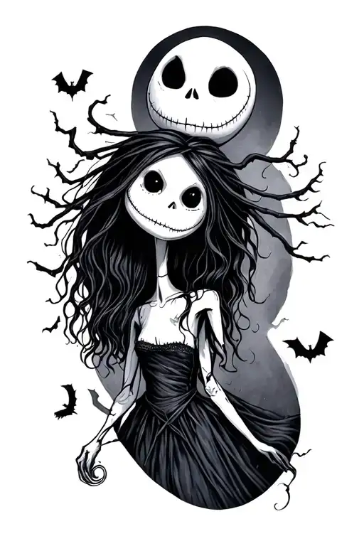 coraline, nightmare before Christmas  tattoo design idea