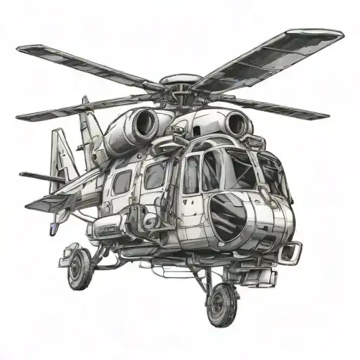 Helicopter tattoo design idea