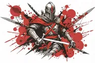 Templar knight with a sword tattoo design idea