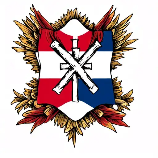 cross wearing Alabama flag tattoo design idea