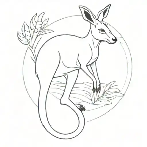 An ambiguous looking image of a kangaroo, Alhambra in Spain, and pineapple blended into one singular thing. To the avera tattoo design idea