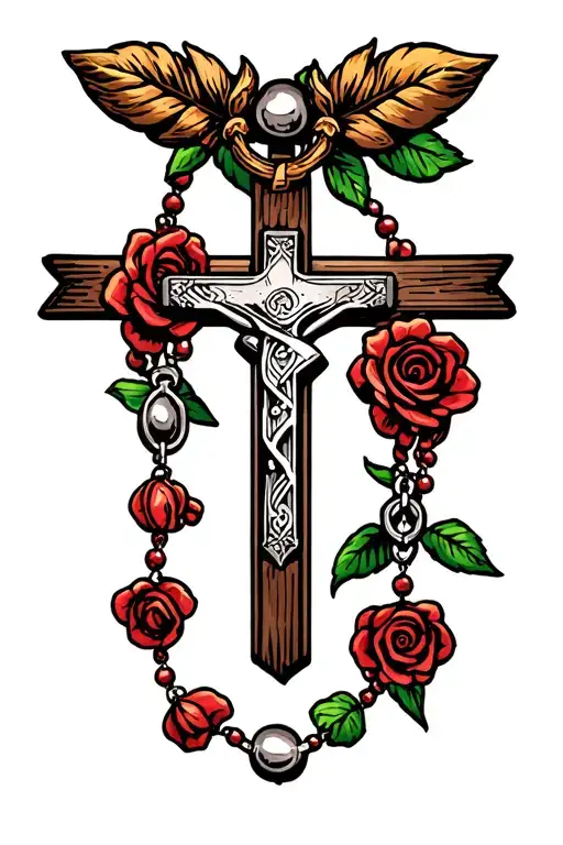 rosary beads tattoo design idea