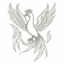 phoenix rising from the ashes symbolizing rebirth surrounded by hindu tattoo design idea