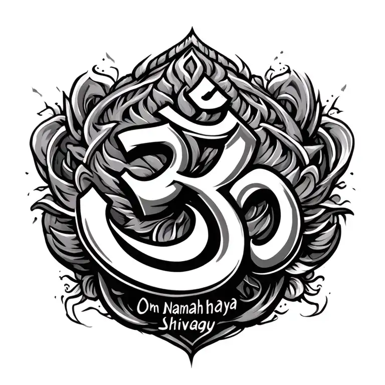 Create a tattoo with the words "Om Namah shivaya" in the style of the john wick tattoo tattoo design idea