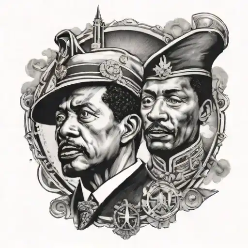 Interstellar with Marcus Garvey face, Haile Selassie, Winnie Mandela  tattoo design idea